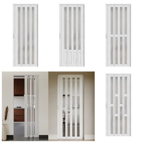 Pvc folding door white - folding, wood