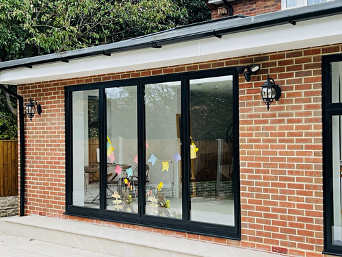 Modern bifold door black - bifold, ,black