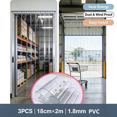 3pc clear pvc - strip, curtain